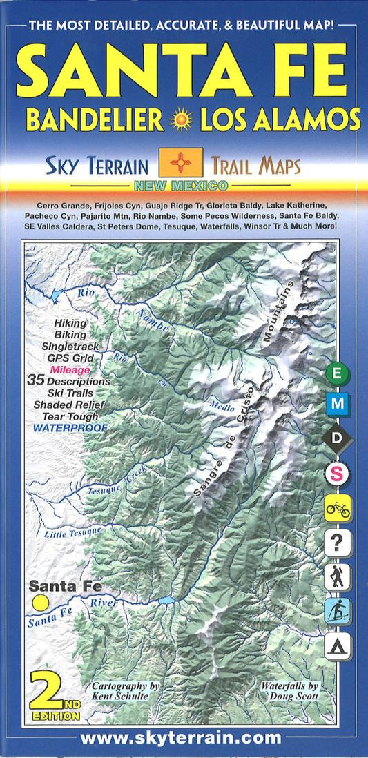 Santa Fe, Bandelier, and Los Alamos Hiking Map