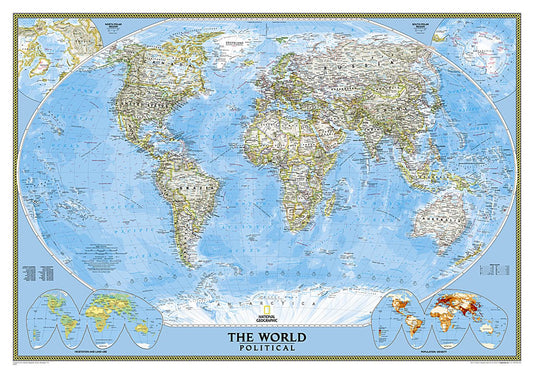 World Classic Wall Map - Laminated (43"  x 30")