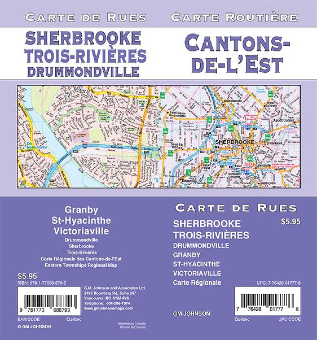 Cantons-de-l’Est / Sherbrooke / Trois-Rivieres, Quebec Street Map