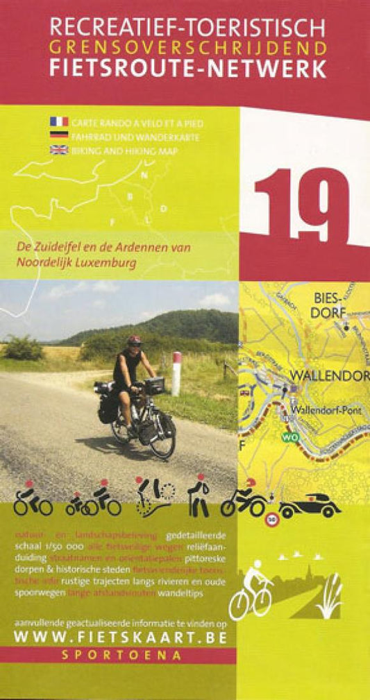 Northern Luxembourg - Southern Eifel: Diekirch - Waxweiler Belgium cycling map sheet #19