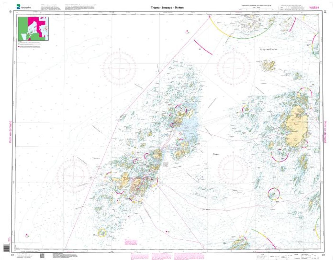 Træna - Nesøya - Myken - 61 - Norway Kartverket Nautical Charts