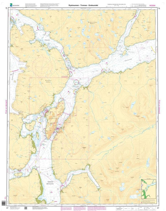 Rystraumen - Tromsø -  Grøtsundet - 87 - Norway Kartverket Nautical Charts
