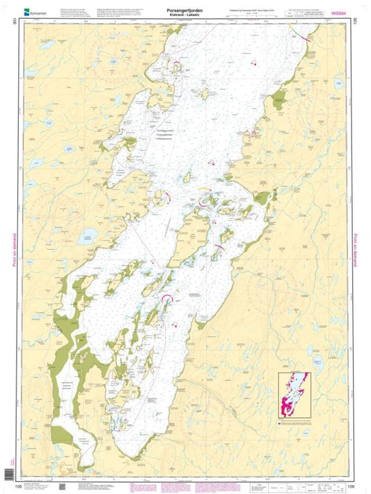Porsangerfjorden, Kistrand - Lakselv - 106 - Norway Kartverket Nautical Charts