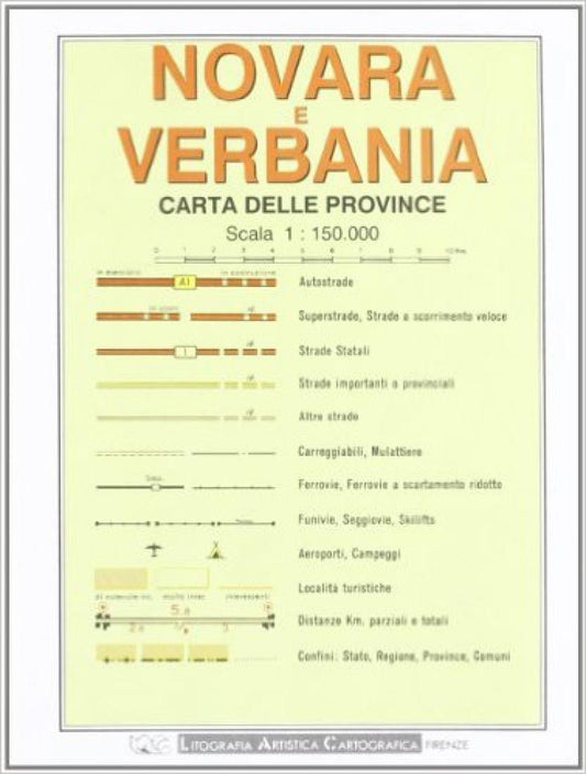 Novara e Verbania : carta delle province : scala 1 : 150.000