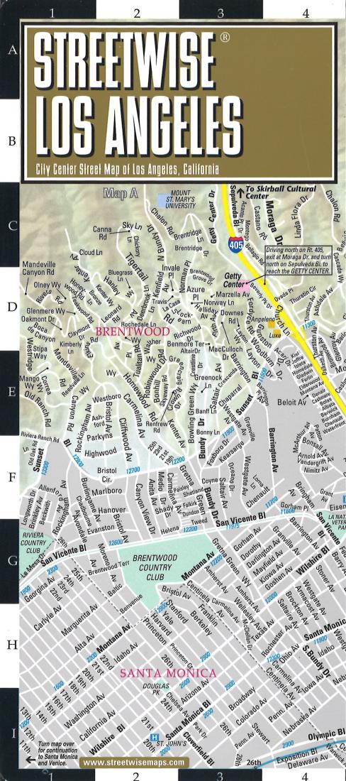 Streetwise Los Angeles : city center street map of Los Angeles, California