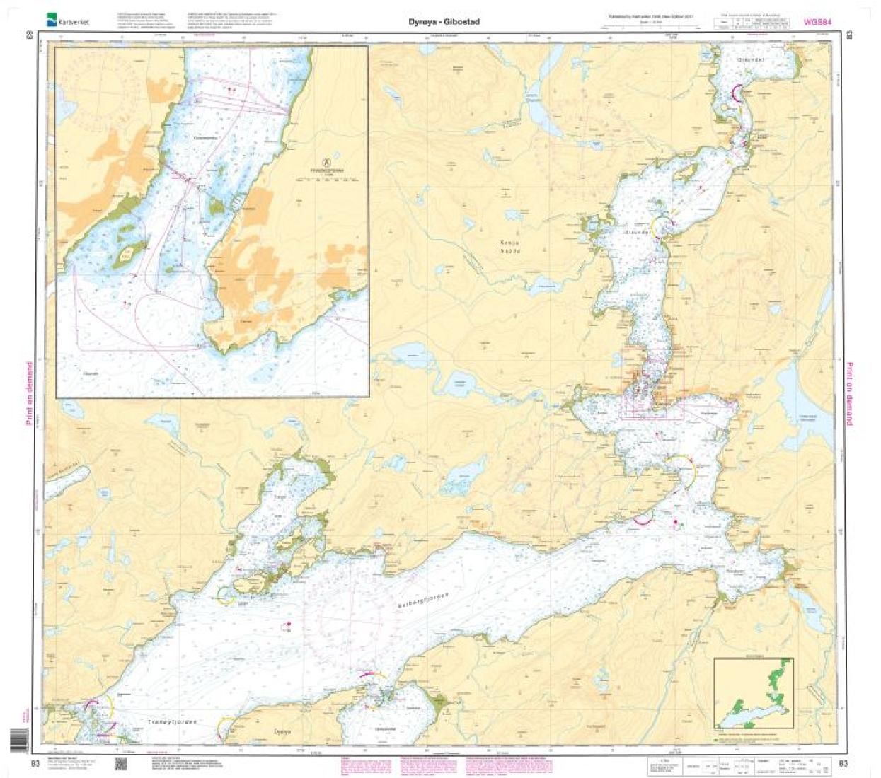 Dyrøya - Gibostad - 83 - Norway Kartverket Nautical Charts