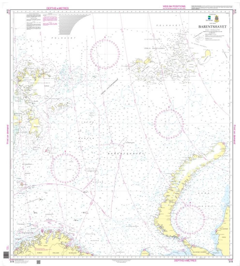 Barentshavet - 514 - Norway Kartverket Nautical Charts
