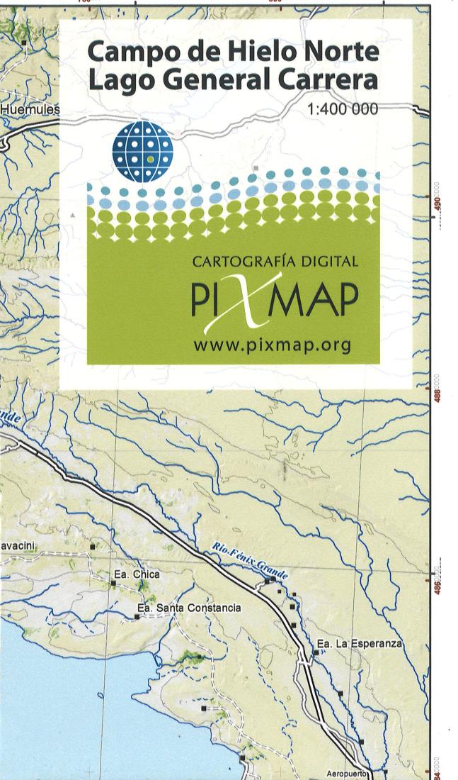 Campo de Hielo Norte & Lago General Carrera hiking map