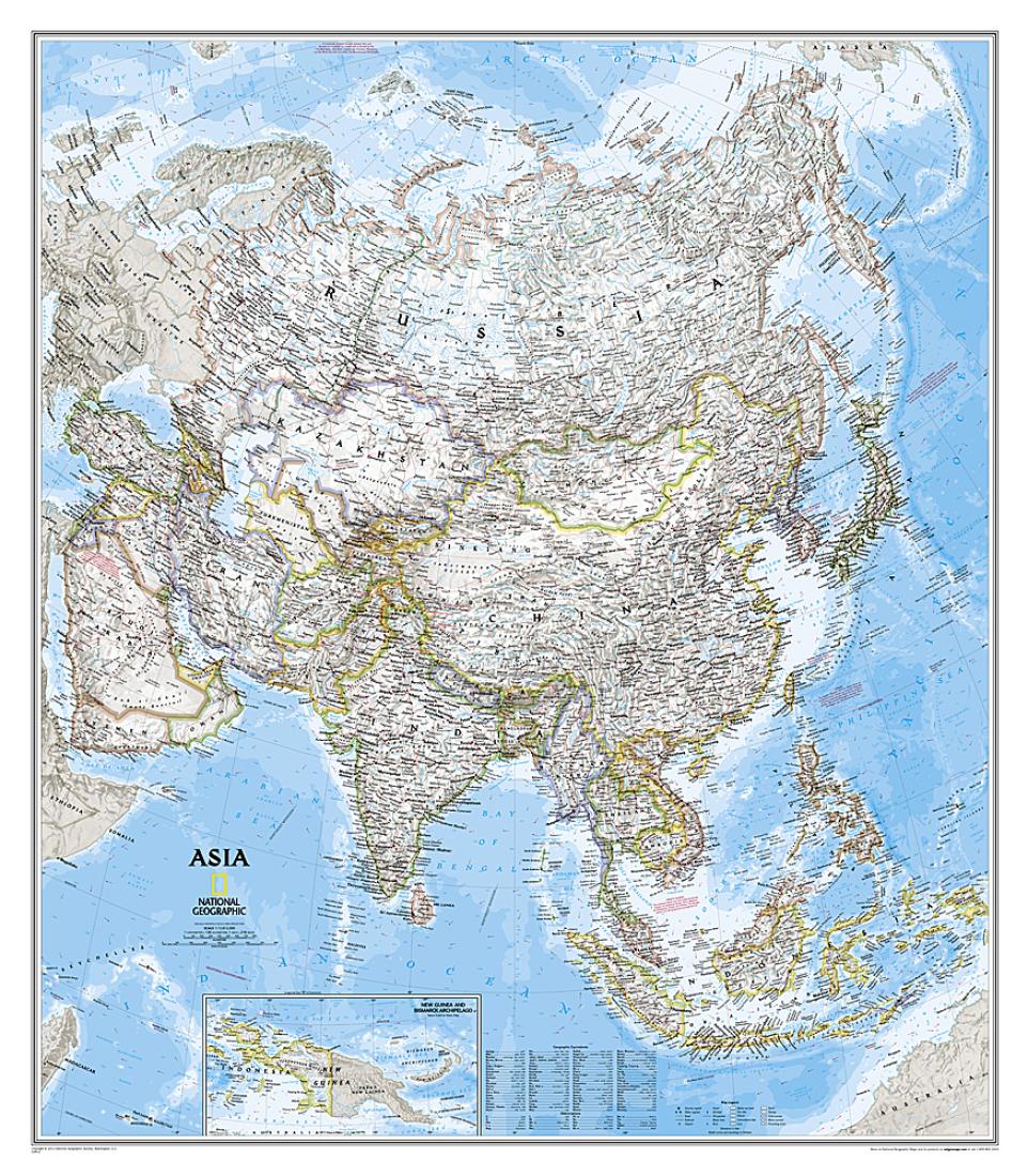 Asia Classic Wall Map