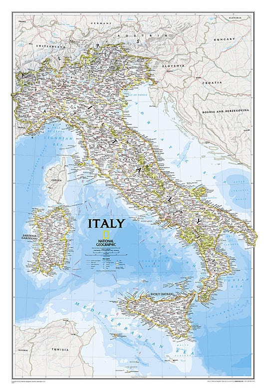Italy Classic Wall Map [Laminated]