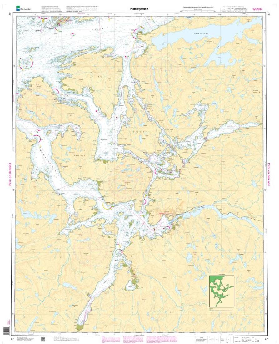 Namsfjorden - 47 - Norway Kartverket Nautical Charts