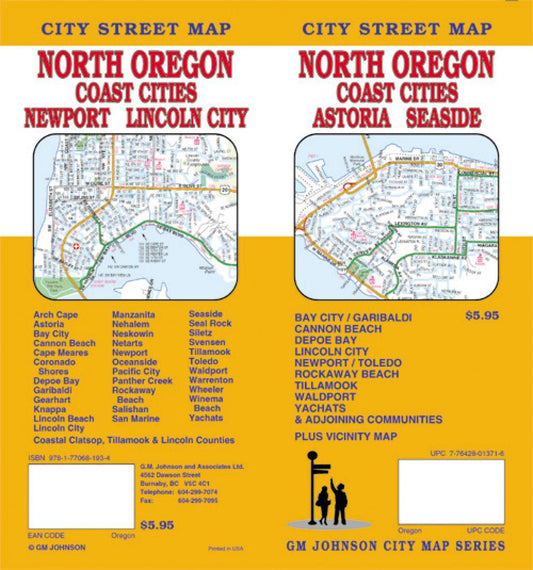 North Oregon : coast cities : Astoria : Seaside : city street map = North Oregon : coast cities : Newport : Lincoln City : city street map