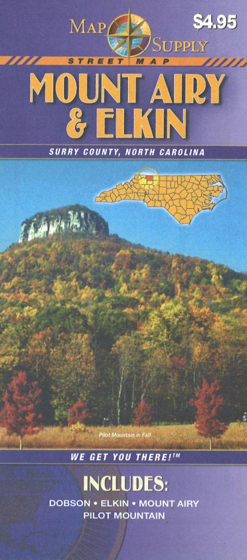 Mount Airy & Elkin : Surry County, North Carolina : street map