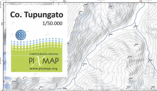 Co. Tupungato Topographic Map