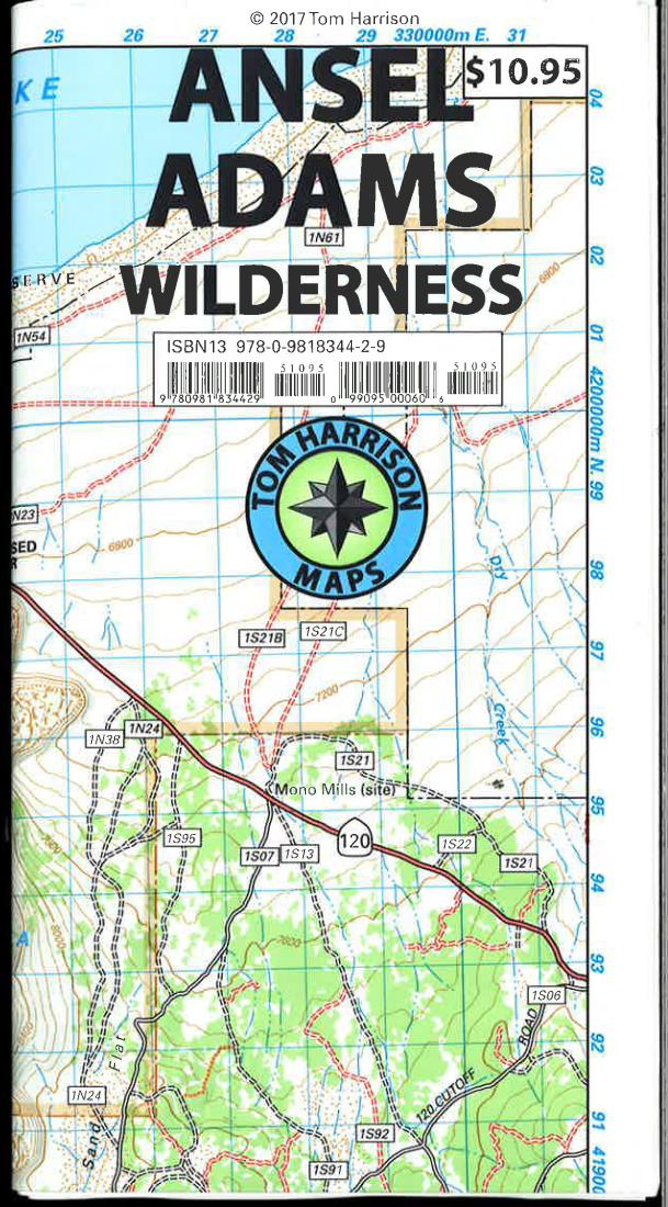Ansel Adams Wilderness trail map