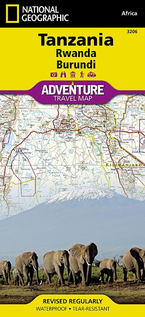Tanzania, Rwanda, and Burundi Adventure Map 3206