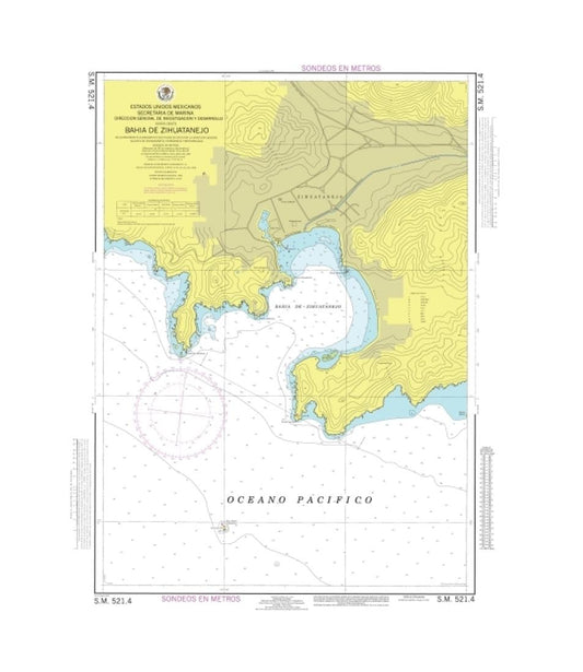 BAHÍA DE ZIHUATANEJO, GRO. - 521.4 - Mexico Nautical Charts by SEMAR