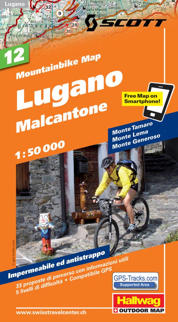Lugano : Malcantone : mountainbike map : 12