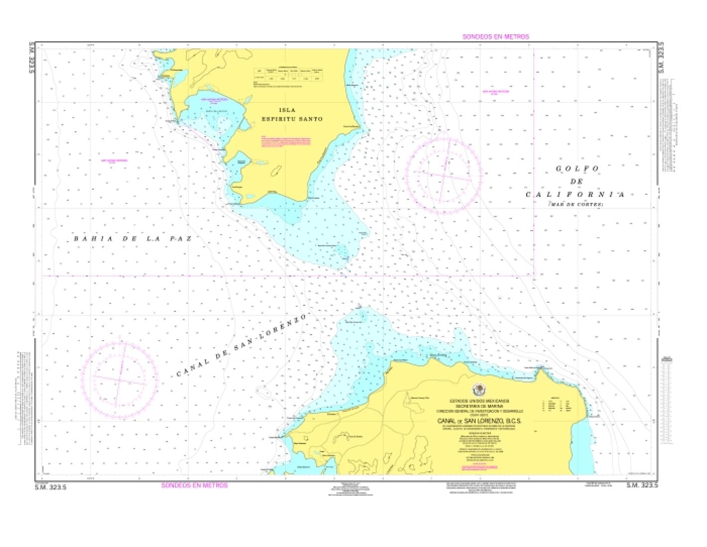 CANAL DE SAN LORENZO, B. C. S. - 323.5 - Mexico Nautical Charts by SEMAR