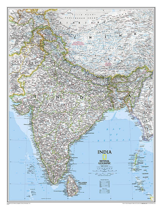 India Classic Wall Map [Laminated]