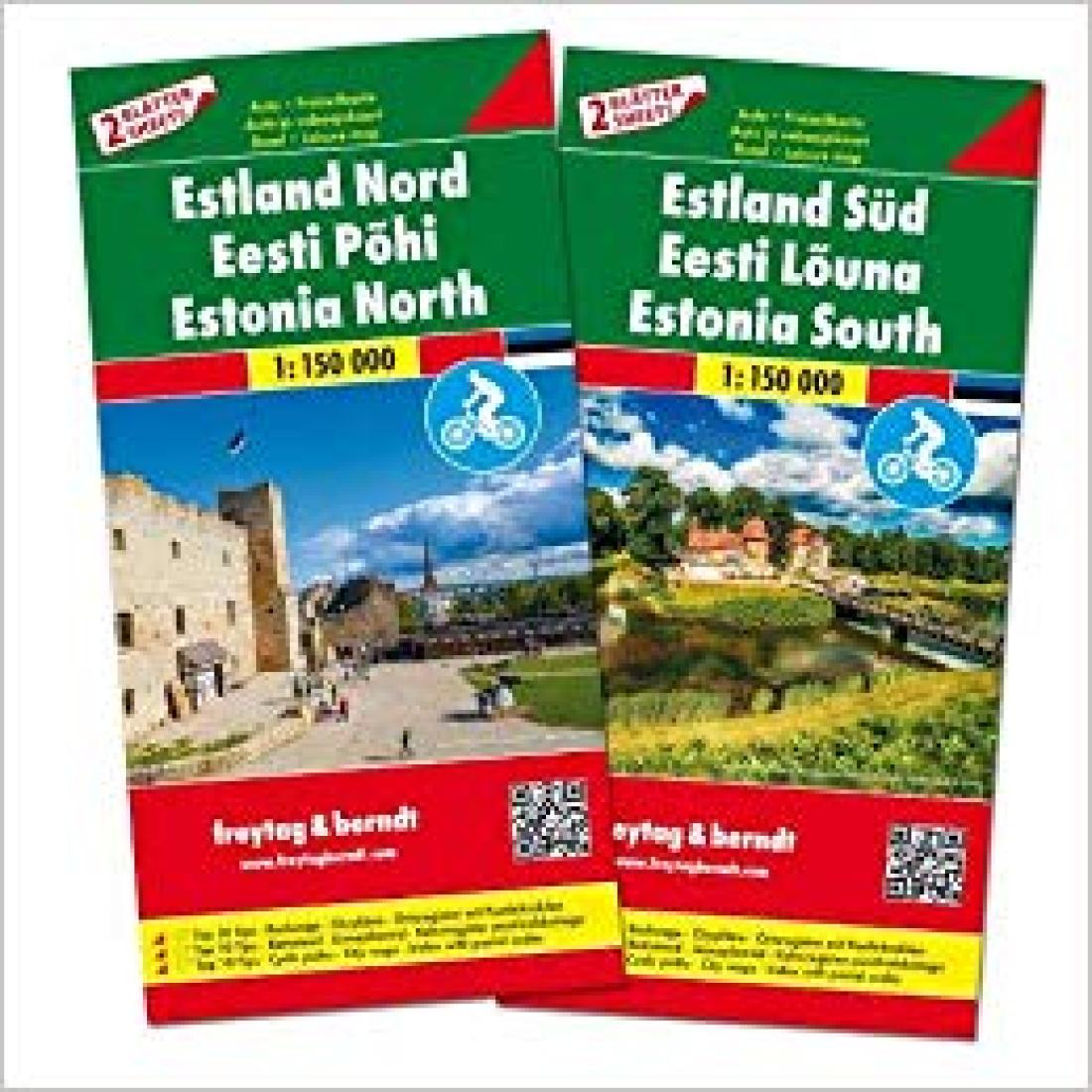 Estland Nord : Estland Süd : Auto + Freizeitkarte : 1:150 000 = Eesti Põhi : Eesti Lõuna : Auto ja vabaajakaart : 1:150 000 = Estonia North : Estonia South : Road + Leisure map : 1:150 000 = Estonie du Nord : Estonie du Sud : carte routière + de lois