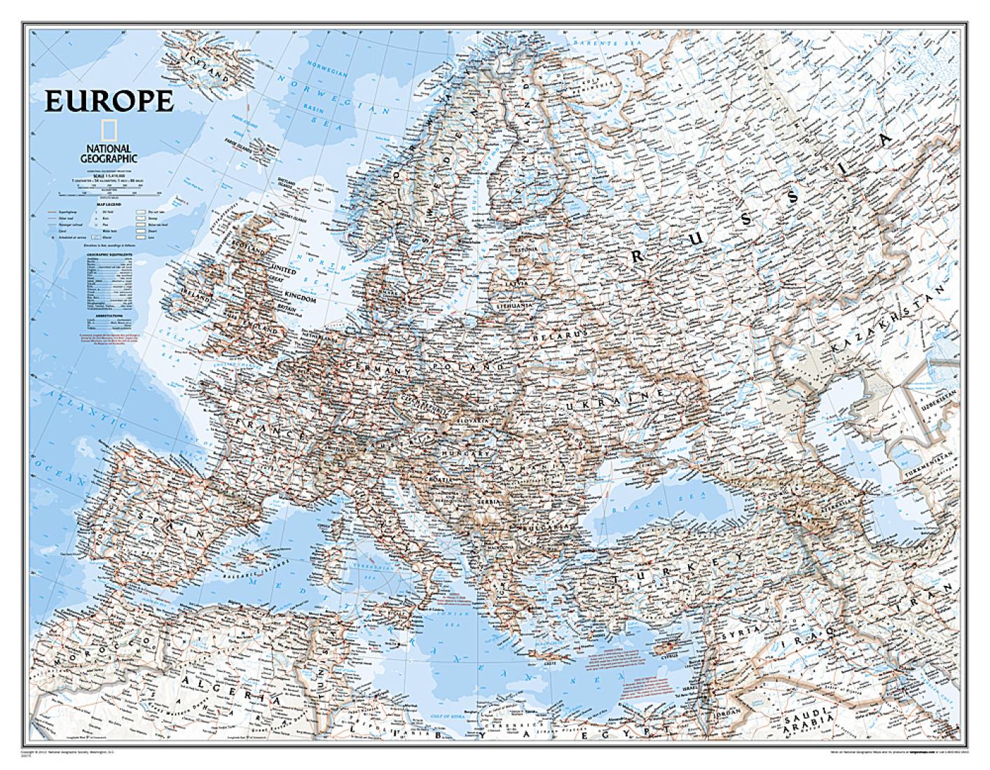 Europe classic : wall map : enlarged