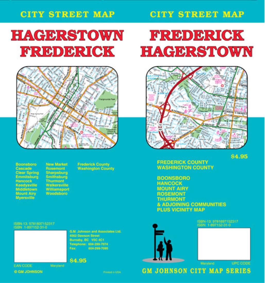 Frederick : Hagerstown : city street map = Hagerstown : Frederick : city street map