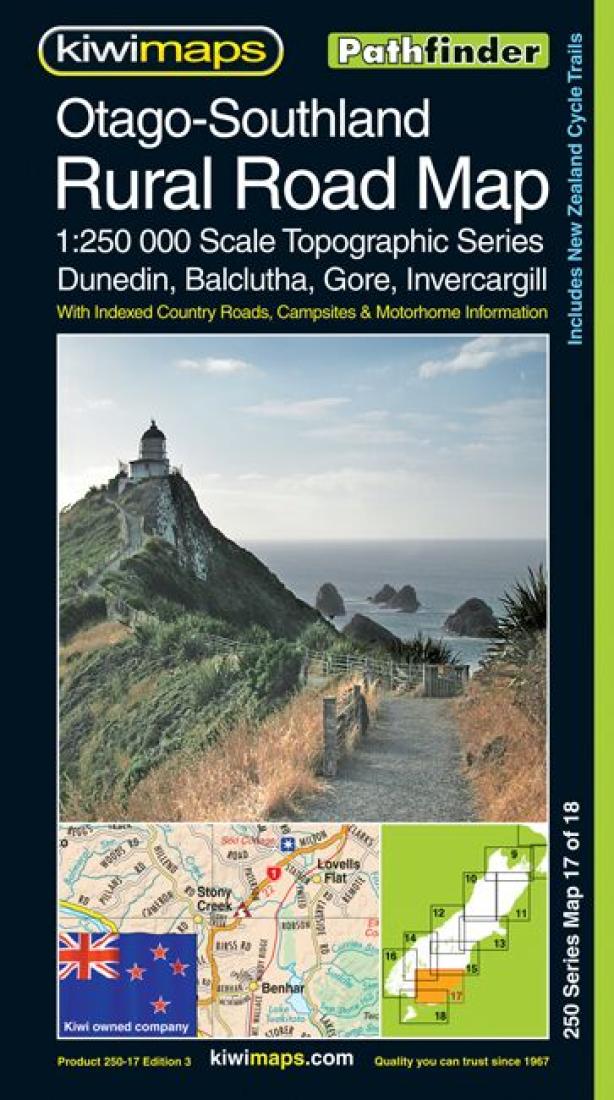Otago-Southland : rural road map : 1:250,000 scale topographic series : Dunedin, Balclutha, Gore, Invercargill