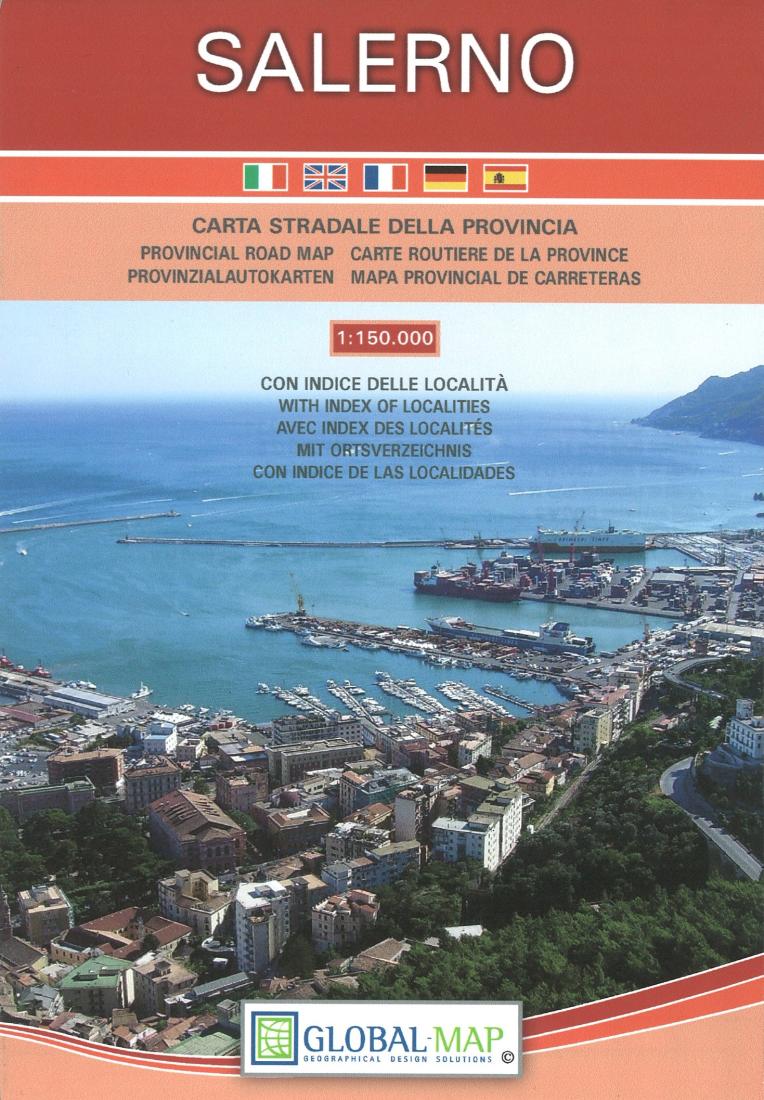 Salerno: carta stradale della provincia con indice delle localita 1:150.000