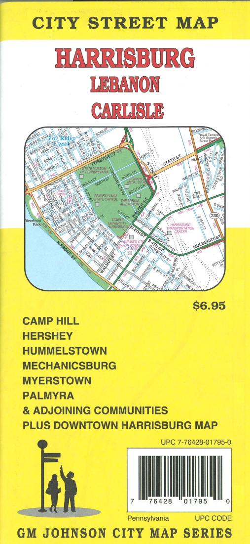 Harrisburg : Lebanon : Carlisle : city street map