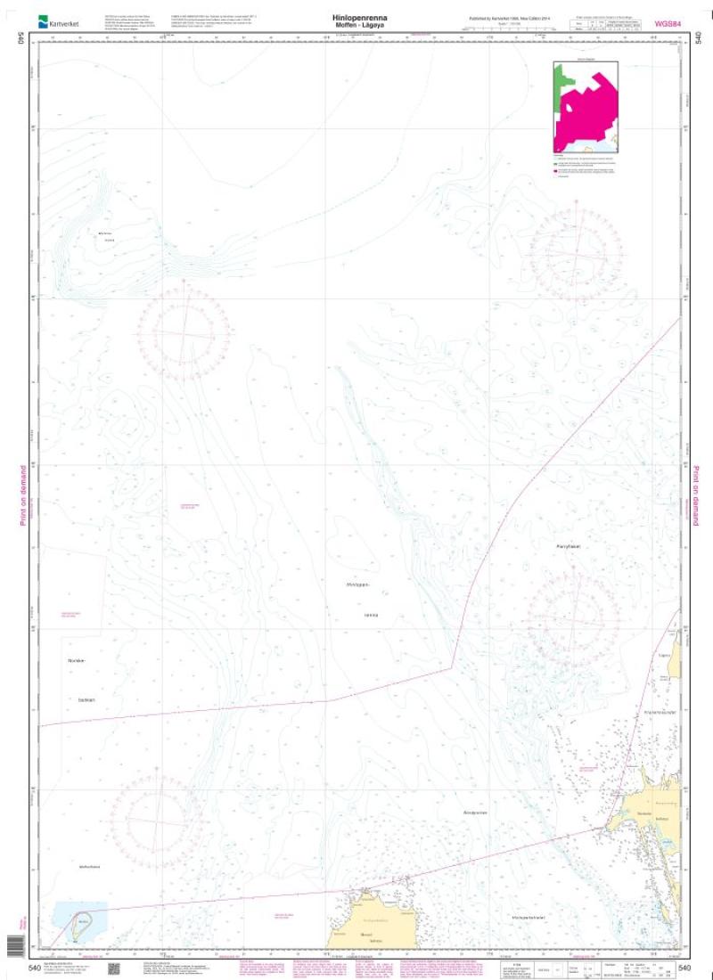 Hinlopenrenna. Moffen - Lågøya - 540 - Norway Kartverket Nautical Charts