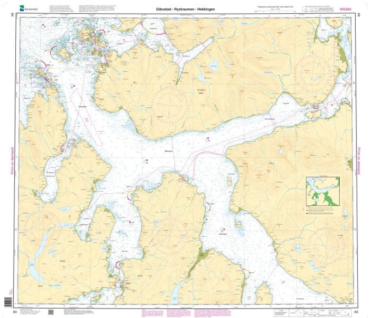 Gibostad - Rystraumen - Hekkingen - 84 - Norway Kartverket Nautical Charts