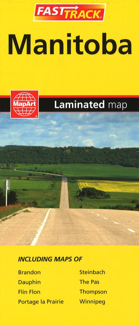Manitoba Laminated Road Map