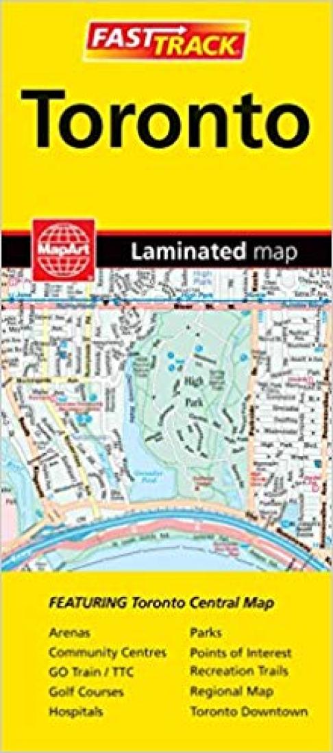 Toronto, Ontario Fast Track Laminated Map