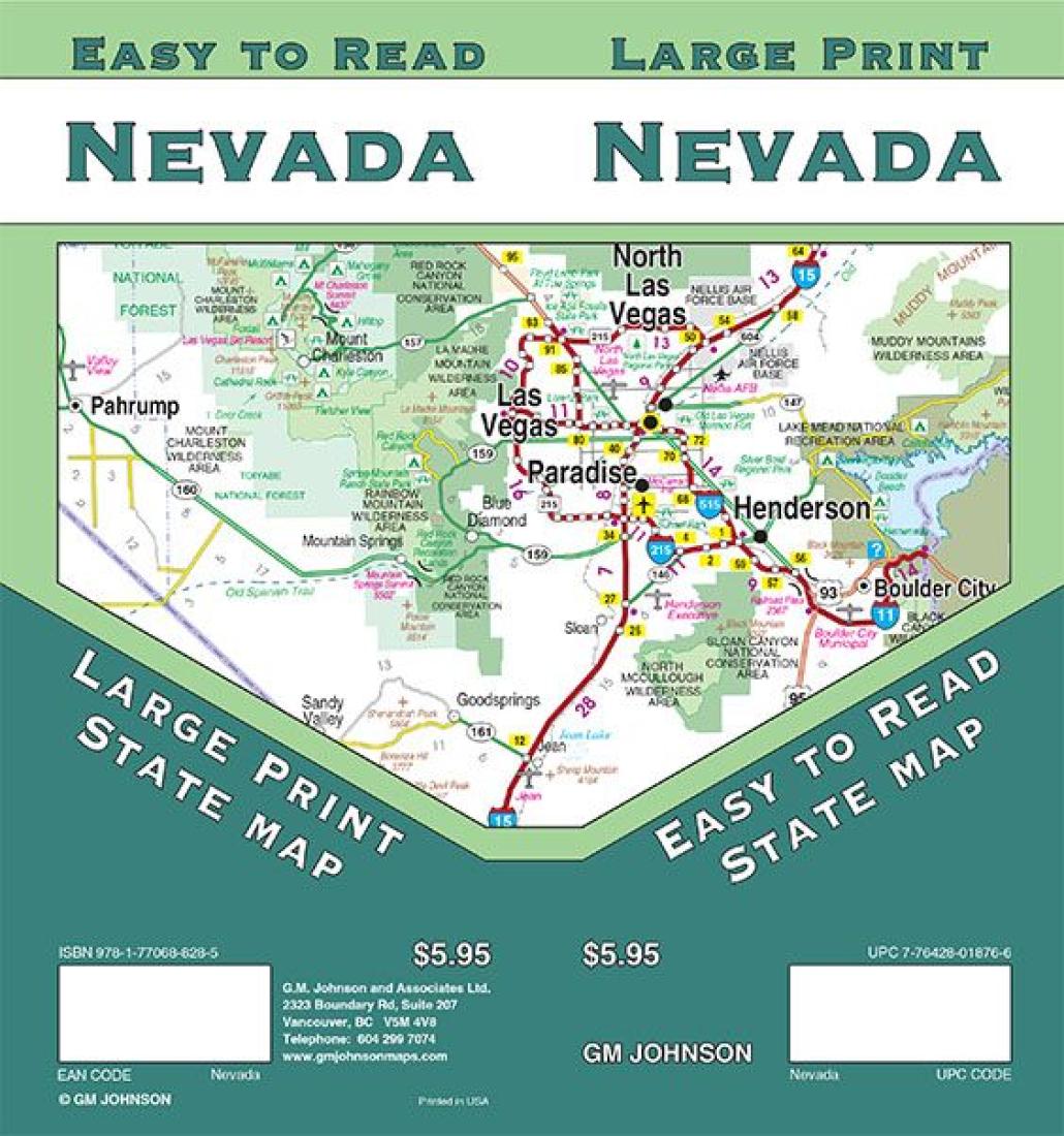 Nevada : easy to read state map : large print