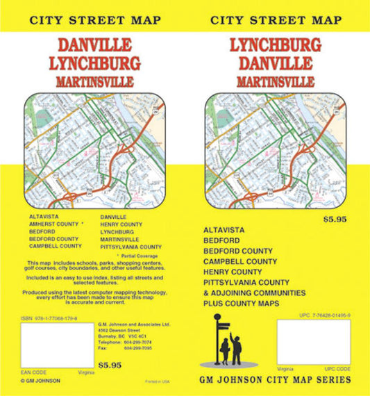 Lynchburg : Danville : Martinsville : city street map = Danville : Lynchburg : Martinsville : city street map