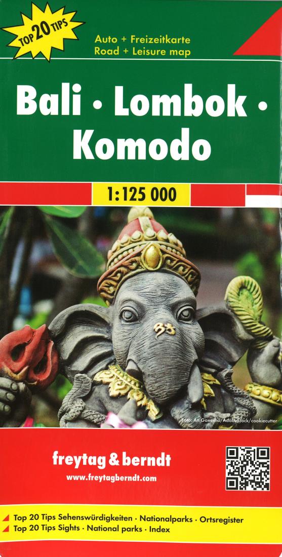 Bali, Lombok, Komodo : auto + freizeitkarte, 1:125 000 = Bali, Lombok, Komodo : road and leisure map, 1:125 000 = Bali, Lombok, Komodo : carte routière + de loisirs, 1:125 000 = Bali, Lombok, Komodo : carta stradale + turistica, 1:125 000 = Bali, Lom