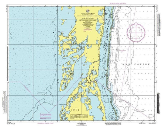 XCALAK, Q.ROO - 933.3 - Mexico Nautical Charts by SEMAR