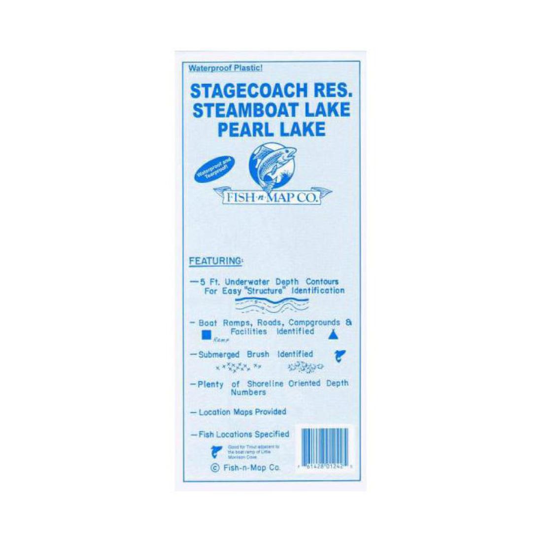 Stagecoach Reservoir, Steamboat Lake, and Pearl Lake Fishing Map