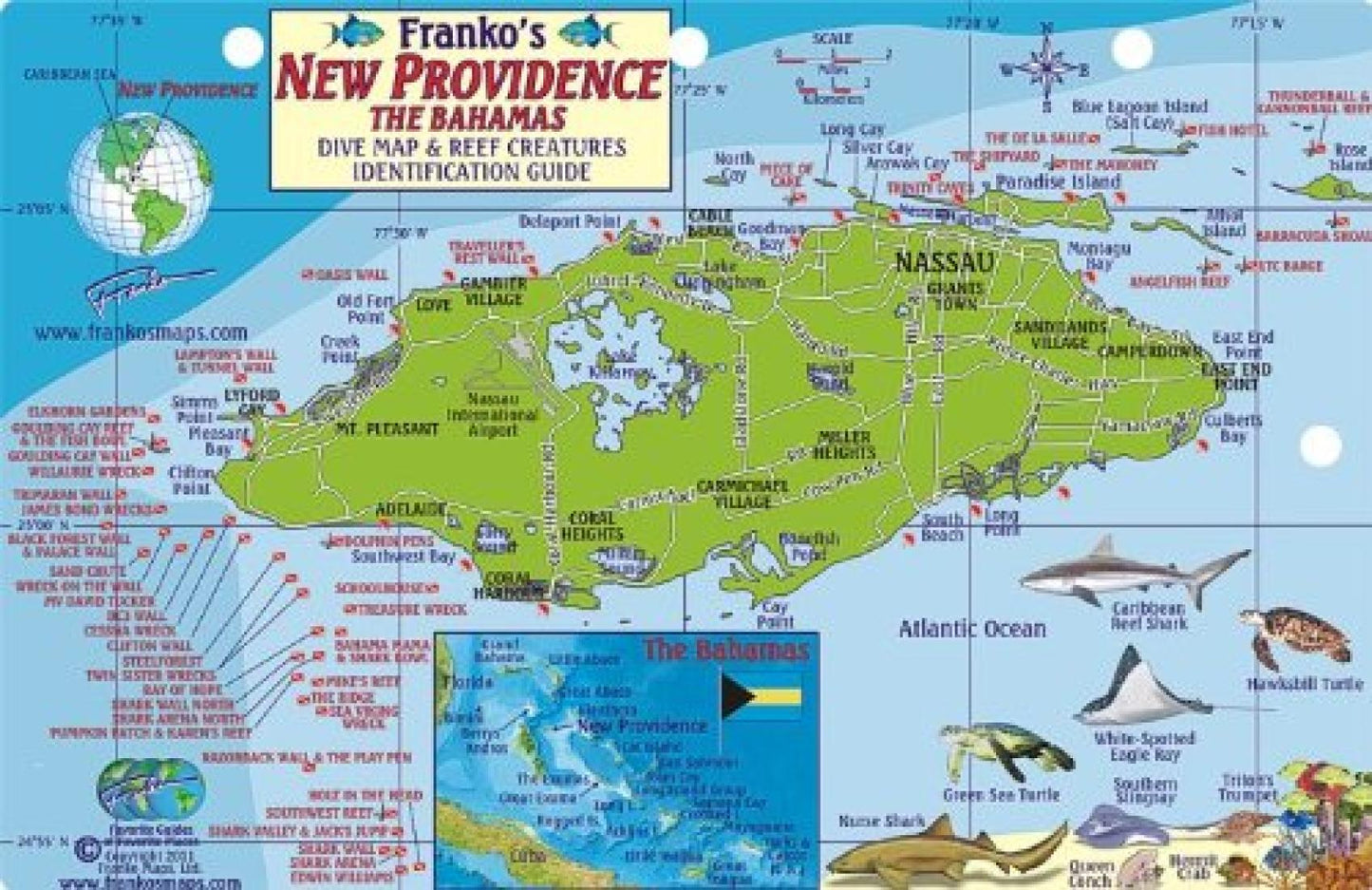 Franko's New Providence : the Bahamas : dive map & reef creatures identification guide