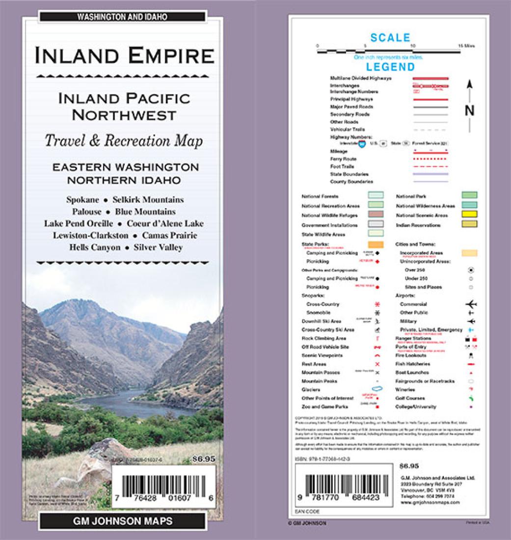 Inland Empire : inland Pacific Northwest : travel & recreation map : eastern Washington : northern Idaho : Washington and Idaho