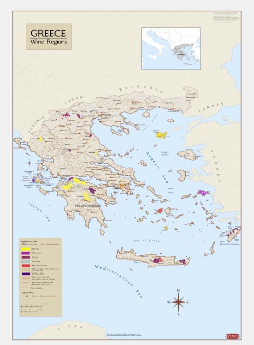 Greece : wine regions [34x24]