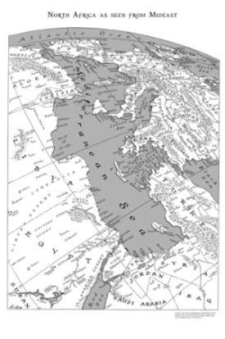 North Africa as seen from Mideast, 11" x 16.5"