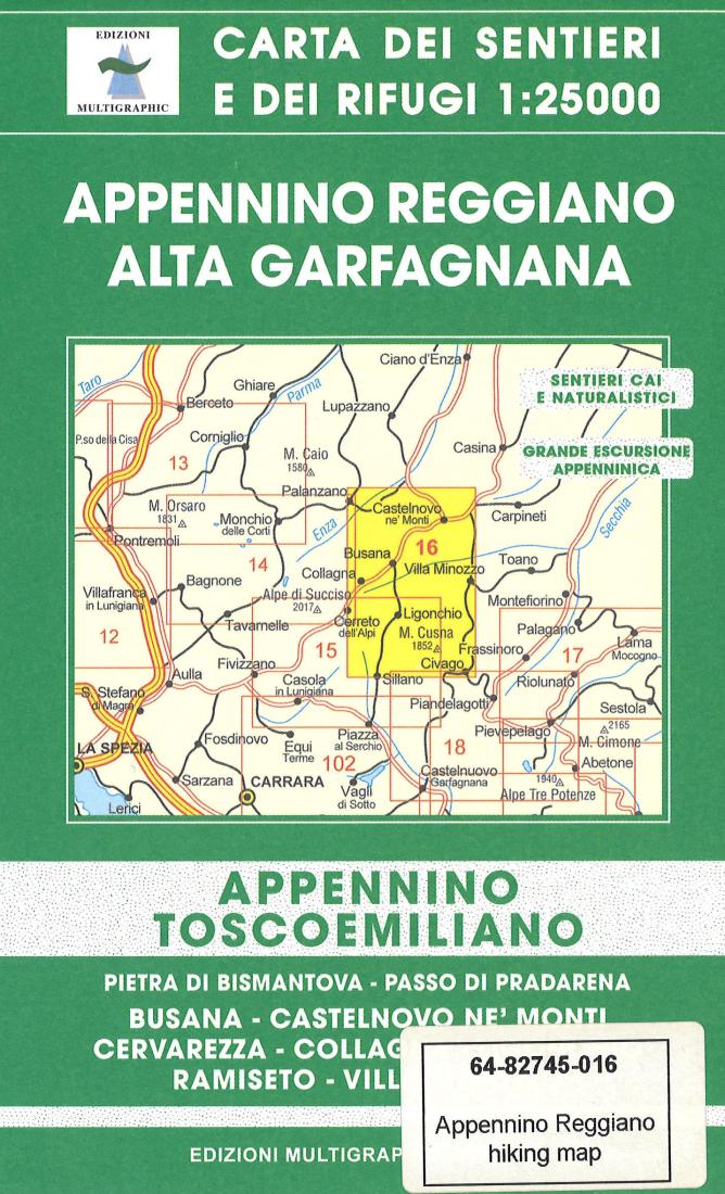 Appennino Reggiano Alta Garfagnana Hiking Map