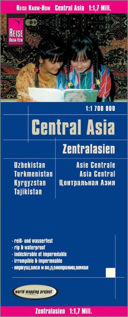 Central Asia 1:1 700 000 : Uzbekistan, Turkmenistan, Kyrgyzstan, Tajikistan = Zentralasien 1:1 700 000 = Asie Centrale 1:1 700 000 = Asia Central 1:1 700 000 1:1 700 000