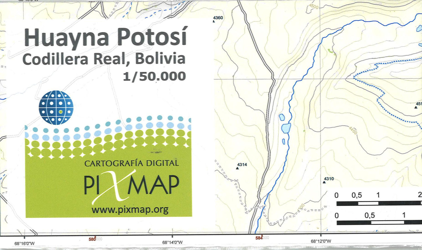 Huayna Potosi hiking map