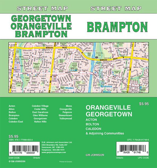 Brampton / Orangeville / Georgetown, Ontario Street Map