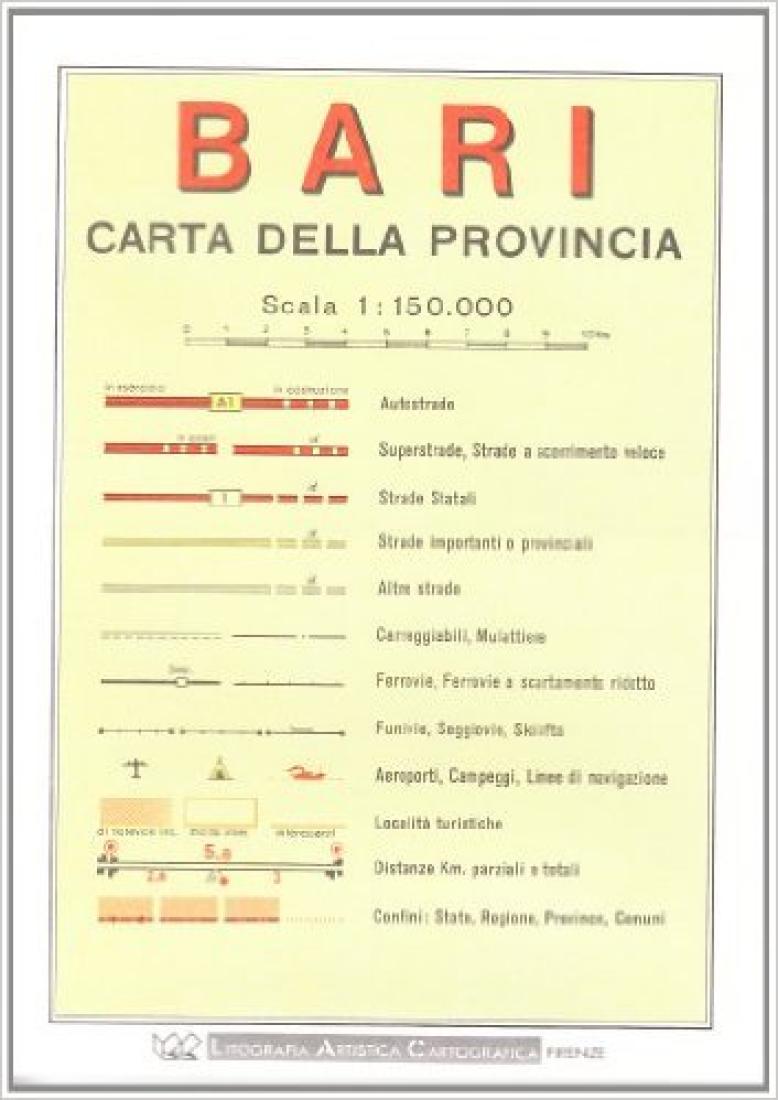 Bari : carta della provincial : scala 1:150.000