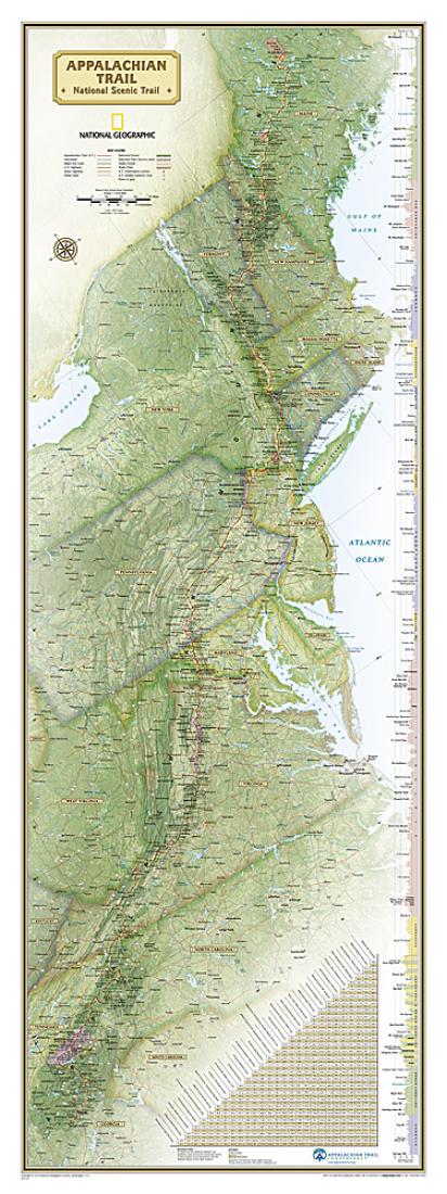 Appalachian Trail wall map : laminated