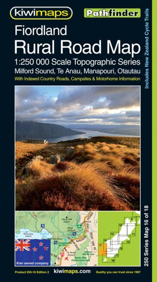 Fiordland : rural road map : 1:250,000 scale topographic series : Milford Sound, Te Anau, Manapouri, Otautau